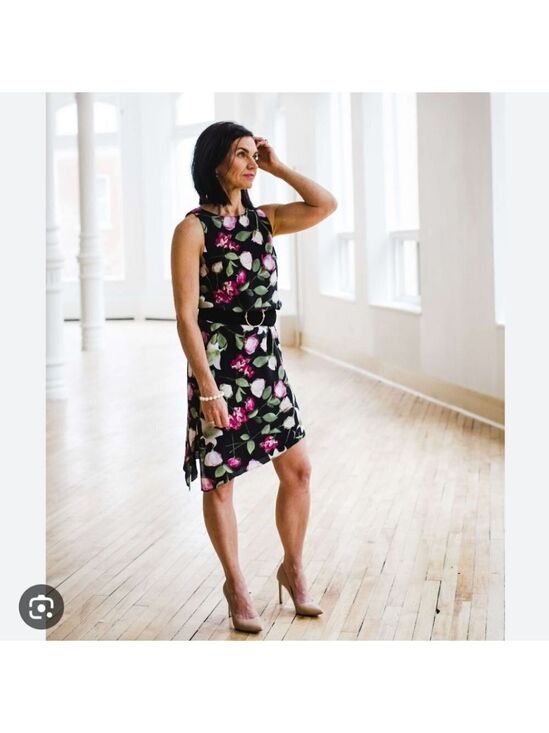 Club Monaco Dresses & Skirts - CLUB MONACO | 100% Silk Quynh dress floral black pink roses sz 4